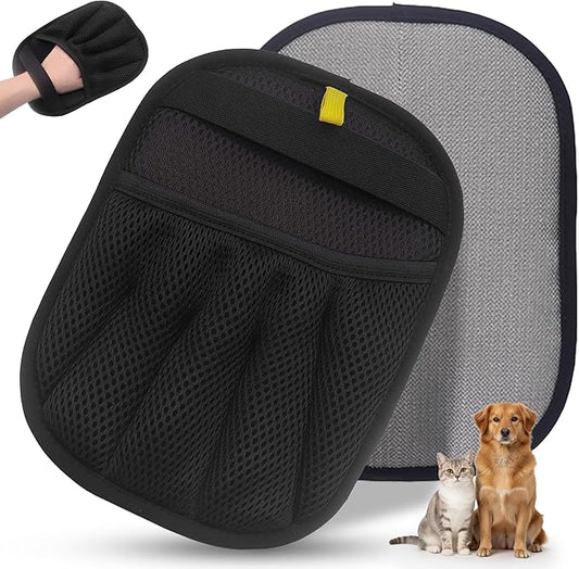 Choodeks Pet Hair Removal Gloves for Dogs and Cats, Reusable Electrostatic Grooming Tool, 2-Piece Set for Furniture, Clothing, Car Seats Reusable 2-in-1 Design, 2 Pack