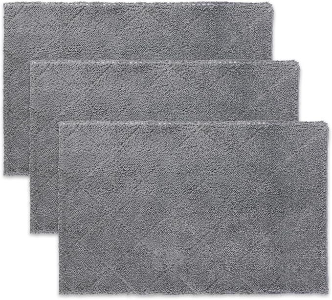 ITTAHO 3-Pack Microfiber Mops Refill Pads for 14 Inch Mop, Hardwood & Hard Floors Microfiber Cleaning Mop Pads, Machine Washes, Size:14.8in X 9in (Gray-Mop Pad Refills)