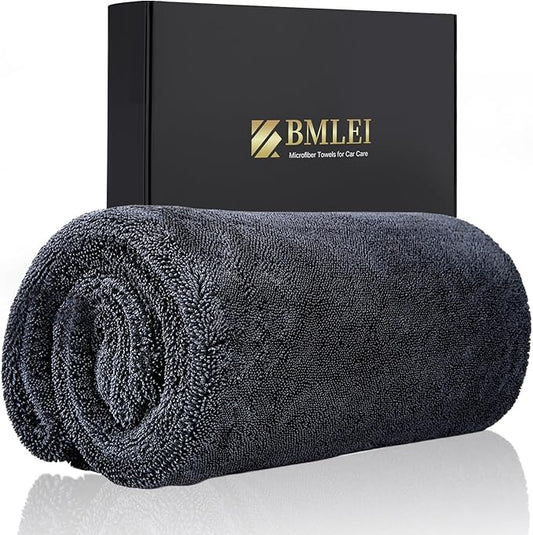 BMLEI Car Drying Towel, 48"x24" Extra Large Twisted-Loop Car Cleaning Towel,1300GSM Super Absorbent, Streak Free Microfiber Cleaning Cloth for Cars, Trucks,Full-Sized SUVs