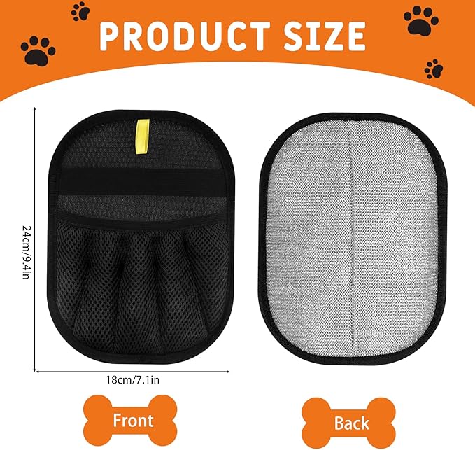 Jadesiegel Electrostatic Pet Hair Removal Glove for Cats & Dogs | Reusable & Quick-Clean Design | Effortlessly Removes Hair from Couch, Carpet, Car Seats & Clothing (2 PCs)