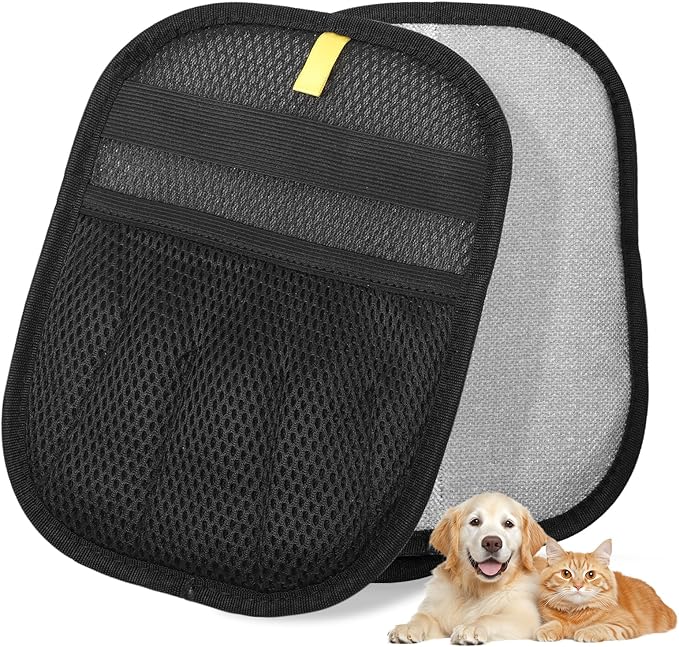 GASRONS 1-Pack Pet Hair Removal Glove for Dogs and Cats, Electrostatic Reusable Grooming Glove for Furniture, Couch, Carpet, Car Seat and Clothing