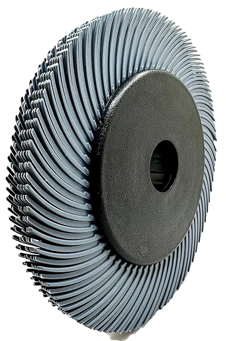 Radial Bristle Brush, 6 in x 1/2 in x 1 in 400 Grit (Blue) with Adapter, Type C Curved Bristle (Pack of 1)