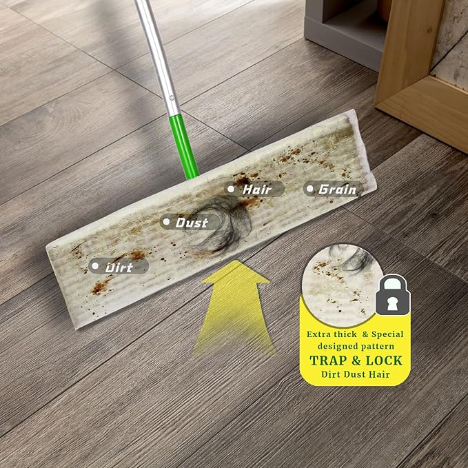 UKEENOR XL Dry Mop Refills 80 Counts Disposable Dusting Cloths Dry Sweeping Refills Dry Duster Cloths Mop Pads Floor Cloth Refills Electrostatic Cloths 9.8"x17" Extra Thick and Large Box Packing
