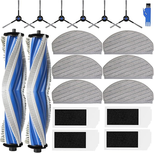 Replacement for ECOVACS DEEBOT N20 Pro Plus, N20 Plus, for Yeedi C12 Pro Plus, C12 Vacuum Cleaner, 2 Main Brush, 4 Filters, 6 Mop Pads, 6 Side Brushes, N20 Plus Accessories Kit