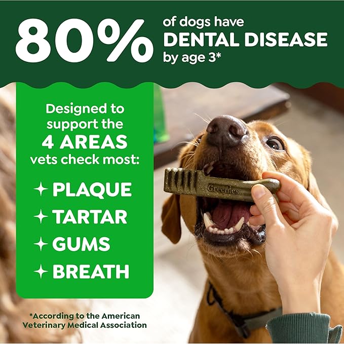 Greenies Veterinarian-Recommended Adult Natural Dental Dog Treats Petite Size, Original Flavor, 27 oz. Pack, 45 Count