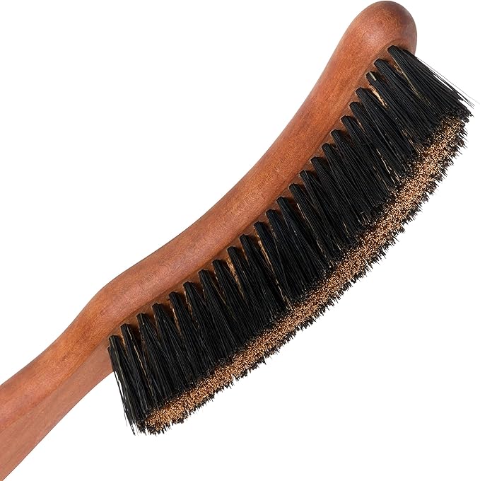 Redecker Natural Pig Bristle/Bronze Wire Hat Brush with Oiled Pearwood Handle, 9-1/4-Inches