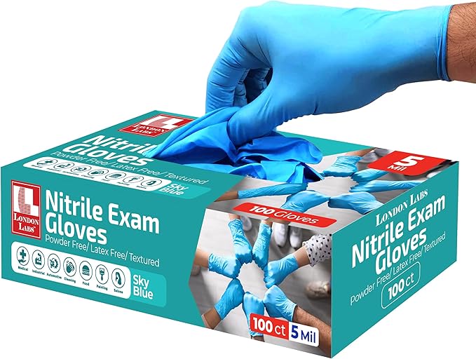 Nitrile Gloves, Blue, Small, Disposable, Latex-Free, Powder-Free, 100 Count