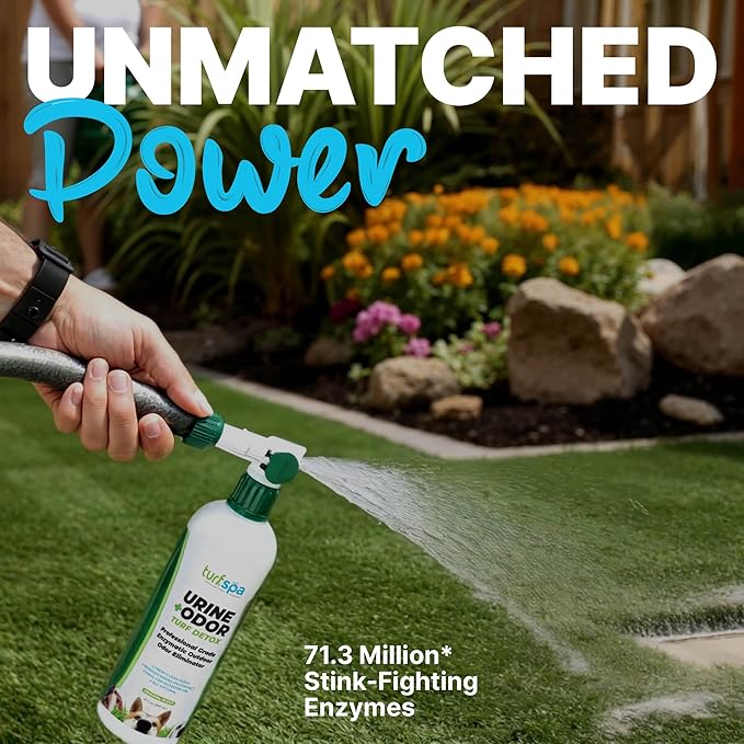 TurfSpa Urine & Odor Turf Detox: 32 oz Professional Enzyme Cleaner & Odor Eliminator for Artificial Grass, Turf, Concrete, Patio & Kennels, Pet Urine Enzymatic Cleaner for Dogs & Cats