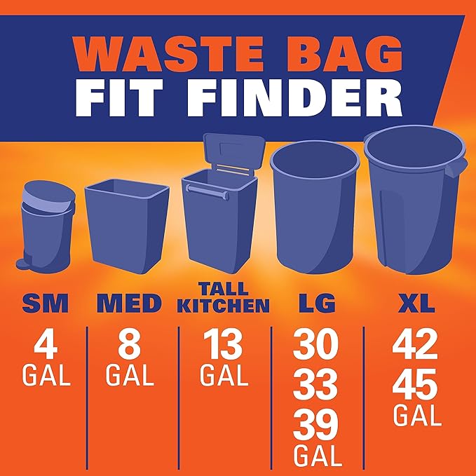 Hefty Ultra Strong Tall Kitchen Trash Bags, Cinnamon Pumpkin Spice Scent, 13 Gallon, 20 Count (Pack of 2)