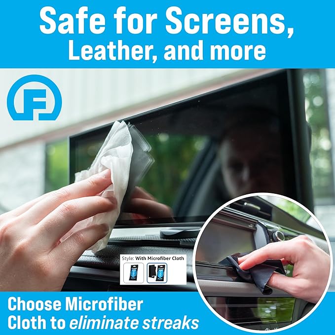 Fortress Car Interior Wipes (25 ct, Pack of 5) for Car Interior Cleaning, Dashboard, Seats, Detailing, and Steering Wheel [Travel Size] Skin-Safe Car Interior Cleaner Supplies