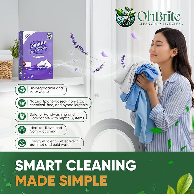 Natural Laundry Detergent Sheets - Lavender