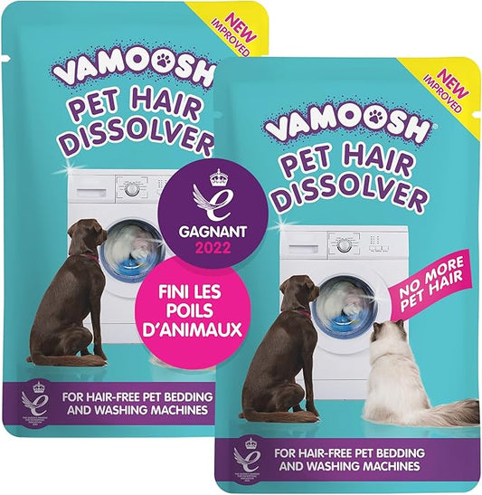 Vamoosh Pet Hair Dissolver | Pet Hair Remover for Washing Machines | Removes Odor Dissolves Dog, Cat, Animal Fur | Cleans Pet Bedding in Washing Machine | Easy to Use | 100g (Pack of 6)