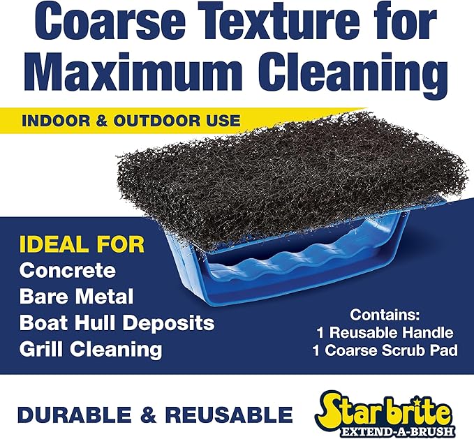 STAR BRITE Scrub Pad with Detachable Handle - Fine, Medium & Coarse; Choose from 3 Different Textures