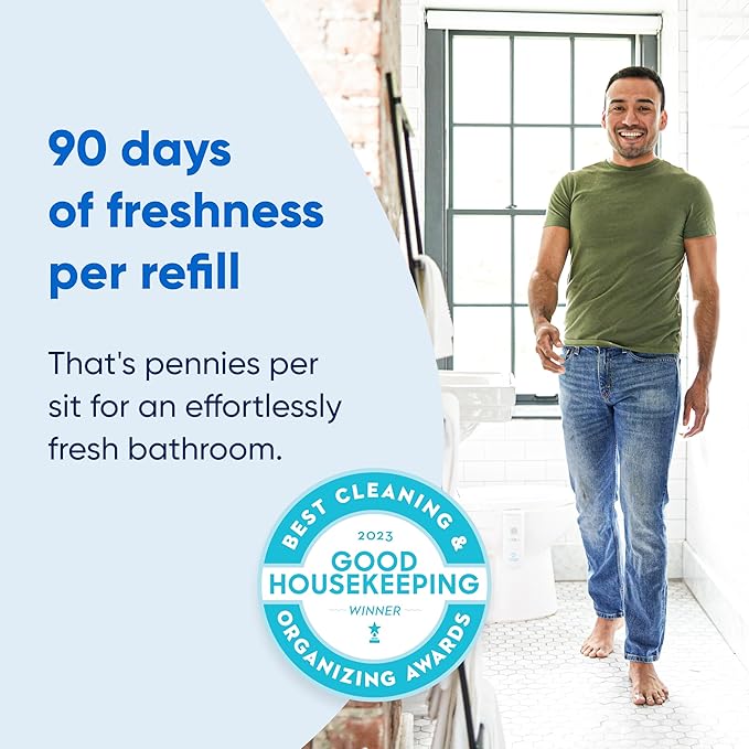Loo Loo Touch Free Toilet Freshener Refills, Natural Essential Oils – Toilet Smell Eliminator, Bathroom Deodorizer, Air Freshener Spray for Bathroom, Tropical Breeze Fragrance, 2.0 Fl Oz