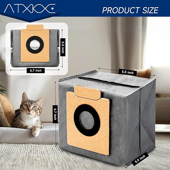 ATXKXE X10 dust Bags for eufy X10 Pro Omni Robot Vacuum and X8 Pro with Self-Empty Station, 4-Layer Replcement Bags, 20 Pack