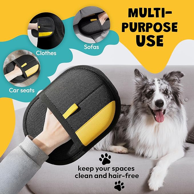 USAYEGH Pet Hair Remover Gloves for Dogs & Cats – 2-Piece Fur Removal Set