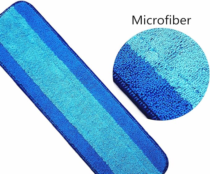 18" Microfiber Mop Replacement Pads for Dry/Wet Mop Floor Cleaning Pad Compatible with Bona Floor Care System (3 Pack)