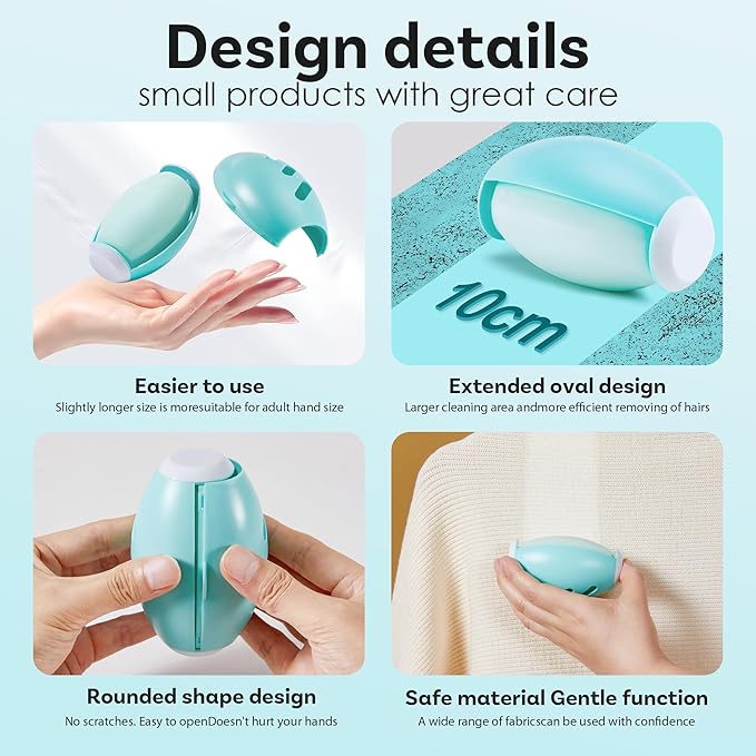 Washable Reusable Gel Lint Roller for Pet Hair，Portable Mini Dog Cat Pet Hair Remover for Clothes，Laundries ，Dust Fuzz Fur -Sticky Cleaner- Small Travel Animal Fur Removal Tool (Green)
