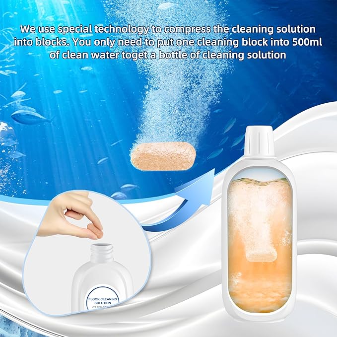 Nukisa 5 Bottles Compatible with Tineco Cleaning Solution Pet 500ml Per Bottle Orange Scents Floor Cleaner Compatible with All Robot Vacuums with Mopping and Cordless Wet/Dry Vacuum (Orange Scents)