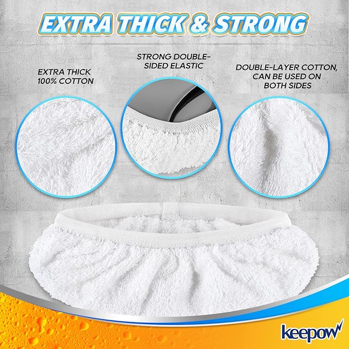KEEPOW Reusable Mop Pads Compatible with O Cedar Hardwood Floor'N More Microfiber Mop, Mop Refill Heads Replacements for Wet and Dry Use, 15x8 Inch, 2 Pack