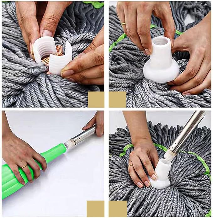 Generic 2 in 1 Dehydrated Mop, Self Wringing, Microfiber Head, Floor, Tile, Vinyl, Green, 1PCS