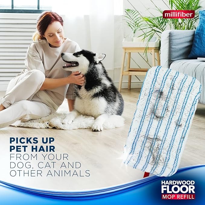 Millifiber Microfiber Mop Refills 15x8 Inches, 6-Pack (Mop is Not Included)