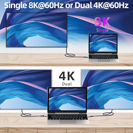 Talmosal USB4 for Thunderbolt 4 Cable 2.6ft, Support 8K@60Hz, 4K@144Hz 40Gbps/240W PD Charging for iPhone 16/15, Thunderbolt 3, MacBook Pro, Docking, eGPU, SSD, Surface Pro