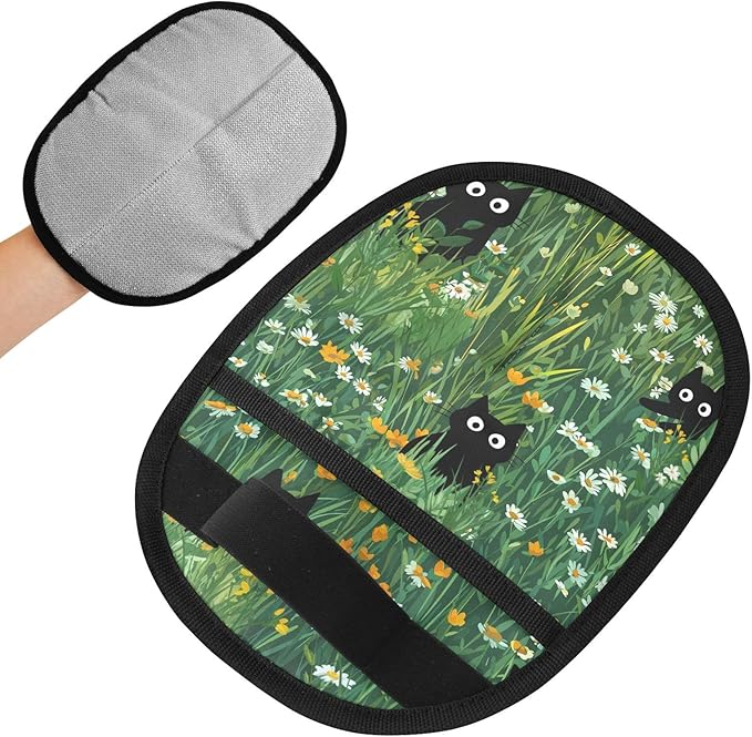 I·D Good Figure Pet Grooming Gloves Reusable Dog & Cat Hair Remover for Furniture, Car Interiors Multi-Surface Deshedding Tool for Carpets, Bedding & Home Cleaning
