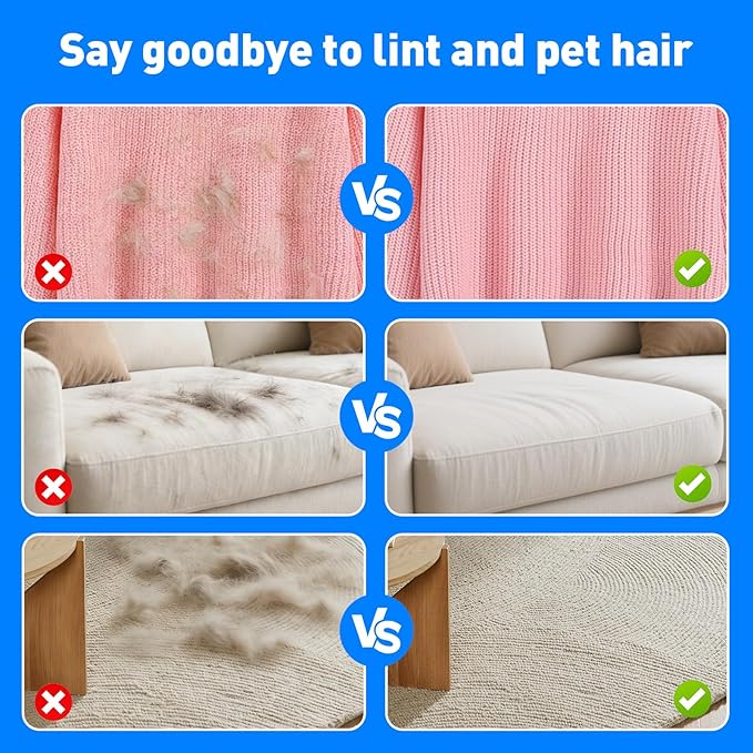 Pet Hair Removal Glove for Dog and Cat, Reusable Pet Hair Remover, Electrostatic Mitt with Ergonomic Five-Finger Design, Effective Hair Removal for Laundry, Furniture, Car Seat and Household Surfaces