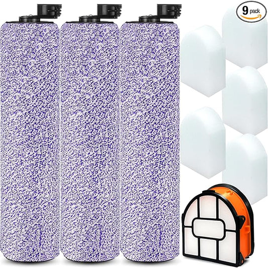 WDB1F2 Replacement Brushroll & Filte Bundle for Shark HydroVac WD101 WD201 WD100 WD200 AW201 WD200C WD201C WD101C AW261 wd160 XL 3-in-1 vacuum cleaner, compare parts WDB1, WDB2, WDFF1, WDFF2, WDB1F2