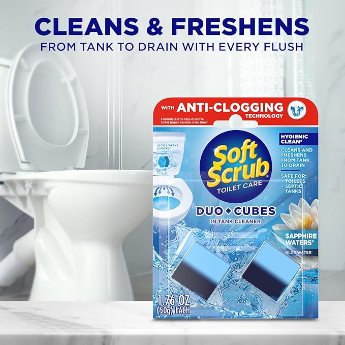 Soft Scrub DuoCubes In-Tank Toilet Cleaner, 2ct, Sapphire Waters (7 Pack)