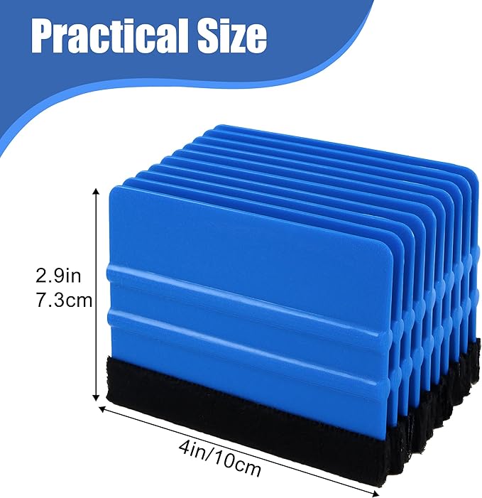 Tint Squeegee, 30 Pcs Deformation-Resistant Vinyl Squeegee with Fabric Felt Edge and Removable Felt Pad, Prevents Scratches and Scuffs, 4x2.9 Inches, for Window Tinting, Car Film or Poster Application