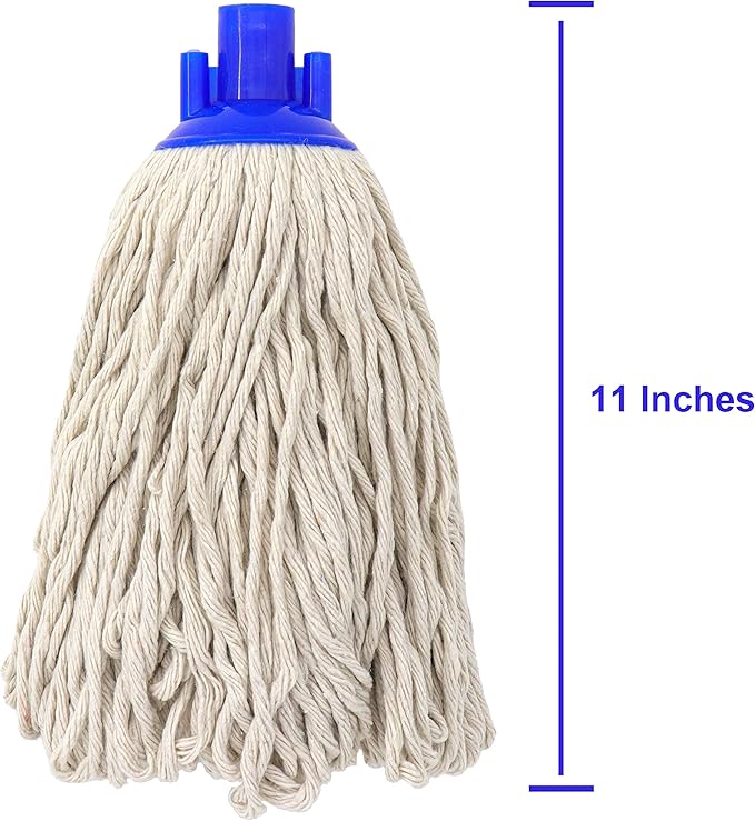 Cotton String Screw on Type Mop Replacement Head Refill Compatible with All Standard US Threading Pole - 3 PCS