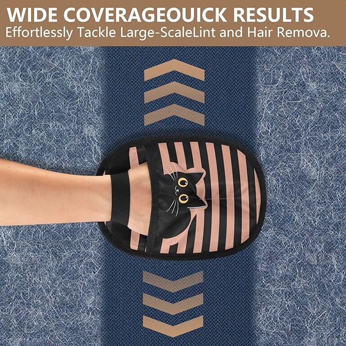 I·D Good Figure Pet Grooming Gloves Reusable Dog & Cat Hair Remover for Furniture, Car Interiors Multi-Surface Deshedding Tool for Carpets, Bedding & Home Cleaning