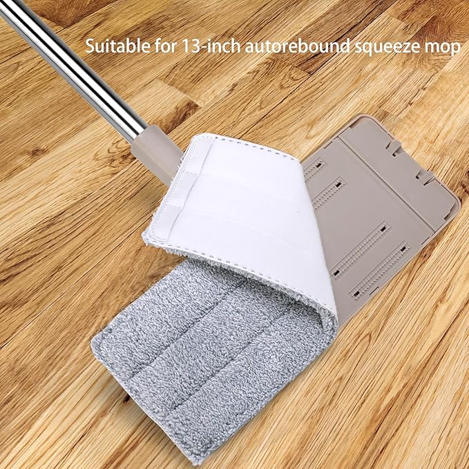 Flat Mop Pads Compatible with Joymop, Joymoop Mop Replacement Pads for Joy 13 inch Flat Moop, Washable Squeeze Microfiber Mop pad for Floor Cleaning(8 Pack Refill, 13"X 4.9")
