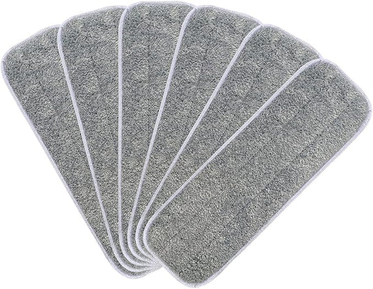 Microfiber Mop Replacement Pads- 16.5''x5.5'' Wet Dry Floor Cleaning Pad Compatible with Bona Floor Care System, Reusable Mop Pad Refills Fit 14” to 16” Flat Mop - 6 Pack