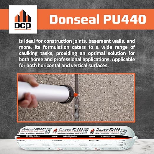 DCP Donseal PU440 Polyurethane Sealant for Concrete, Sidewalk 1 Pack – Expansion Joint Filler, Non-Sag Caulk for Foundation, Walls, Sausage, 20.2 fl oz – White