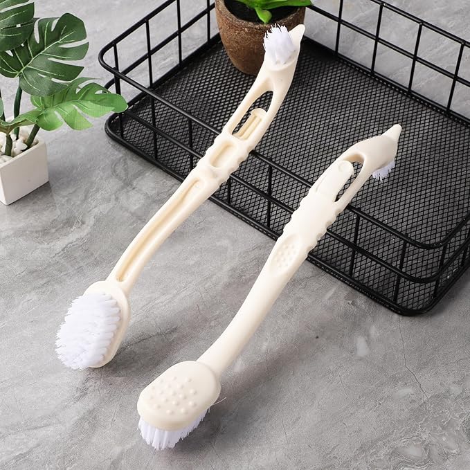 2pcs Sturdy Shoe Brush Handle Multi-use Cleaning Brush for Laundry Kitchen Scrub