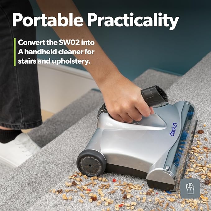 Gtech SW02 Cordless Lithium Carpet and Hardwood Floor Sweeper - Cordless Adjustable Vacuum - Up to 60 Minutes of Runtime - Rechargeable 7.2v Li-ion Battery - Lightweight (3.5 lbs.)
