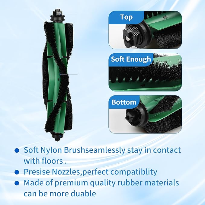 Replacement Parts Compatible with Irobot Roomba Essential Vacuum 100/1000 Series 104 105 106 108 Vac/Combo Accessory Y0110 Y0140 Q011 Q0120 Q0520 Includes 2 Brush Roller & 10 Side Brush & 10 Filters