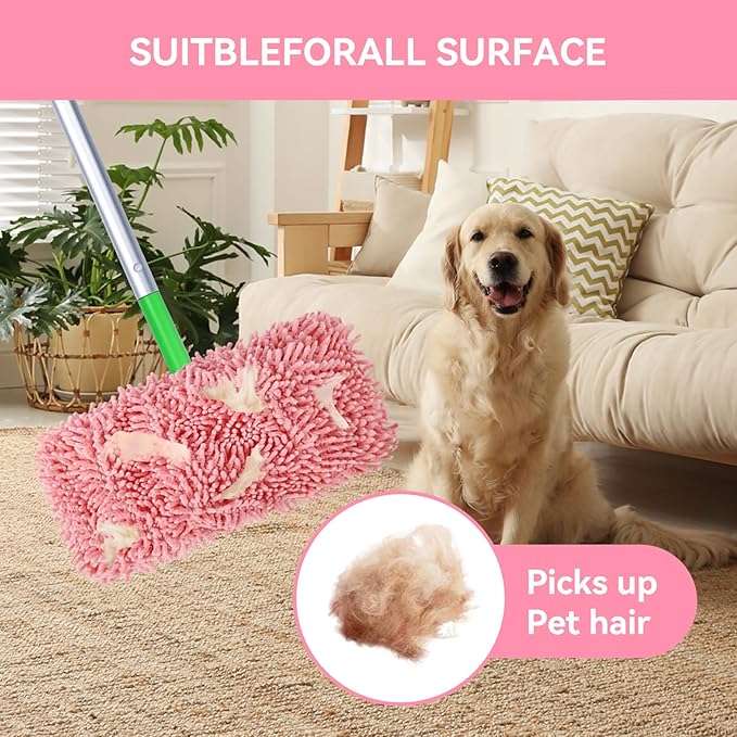 4Pcs Reusable Microfiber Mop Pads Compatible with Swiffer Sweeper，Dry Sweeping Cloths & Wet Mopping Cloths Washable Wet Pads for Hardwood Surface Floor Cleaning