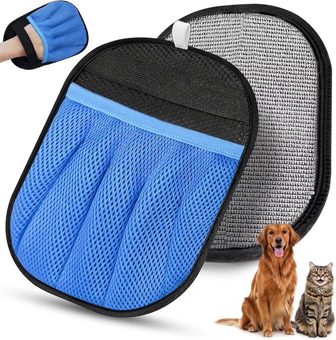 Ganayi Pet Hair Removal Glove for Cats & Dogs, Reusable Magic Brush for Pet Hair, Upgraded Five-Finger Electrostatic Pet Hair Removal Tool for Laundry, Couch, Carpet, Car Seat