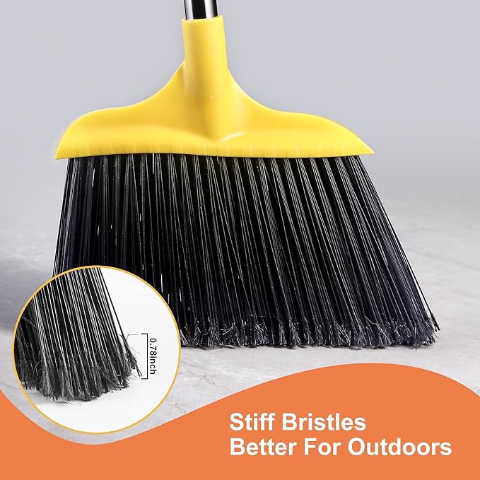 FRAXIR 3 Pack Outdoor Heavy Duty Broom 59 Inch - Commercial Grade for Patio, Garage, Restaurant, Lobby, Mall, Market, Office, Kitchen, Driveway, and Warehouse Cleanup