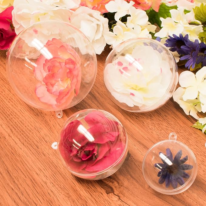 Super Z Outlet Clear Plastic Acrylic Bath Bomb Mold Shells Molding Balls Kit (100mm, 12 Pack)