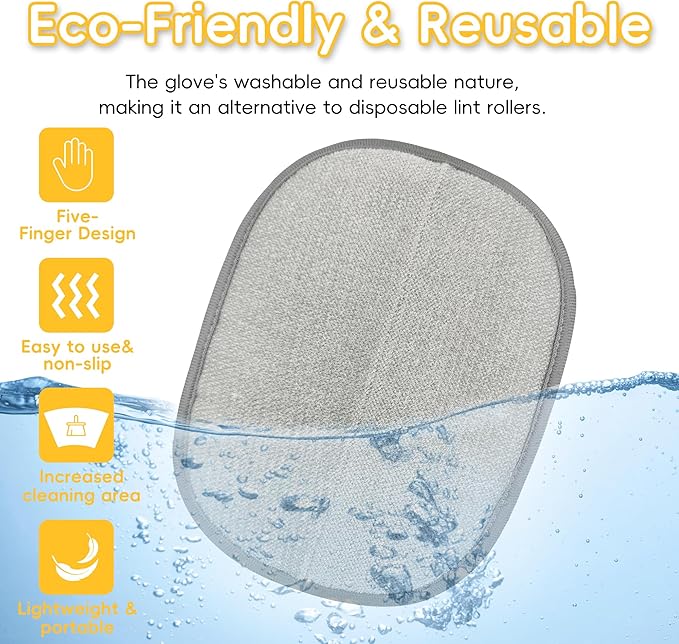YOSEPATI Thickened Ectrostatic Pet Hair Removal Glove for Cat & Dog, Upgraded Five-Finger Reusable Magic Brush Pet Hair Remover Tool for Couch, Clothing, Carpet & Car Seat, Cat Grooming Gloves