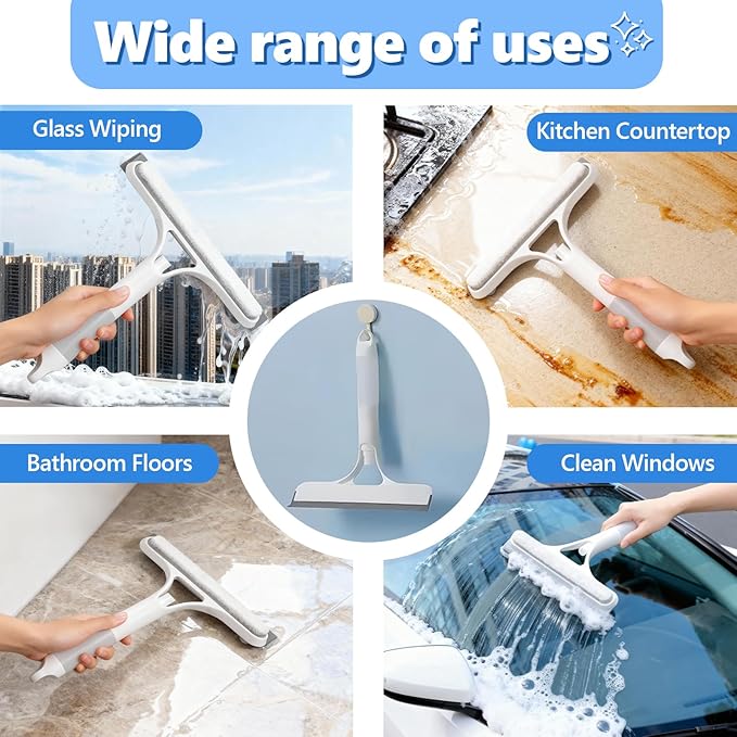 3 in1 Window Cleaner Squeegee，Window Squeegee with Spray Bottle，Best Window Spray Squeegee for Car,Kitchen,Home Windows