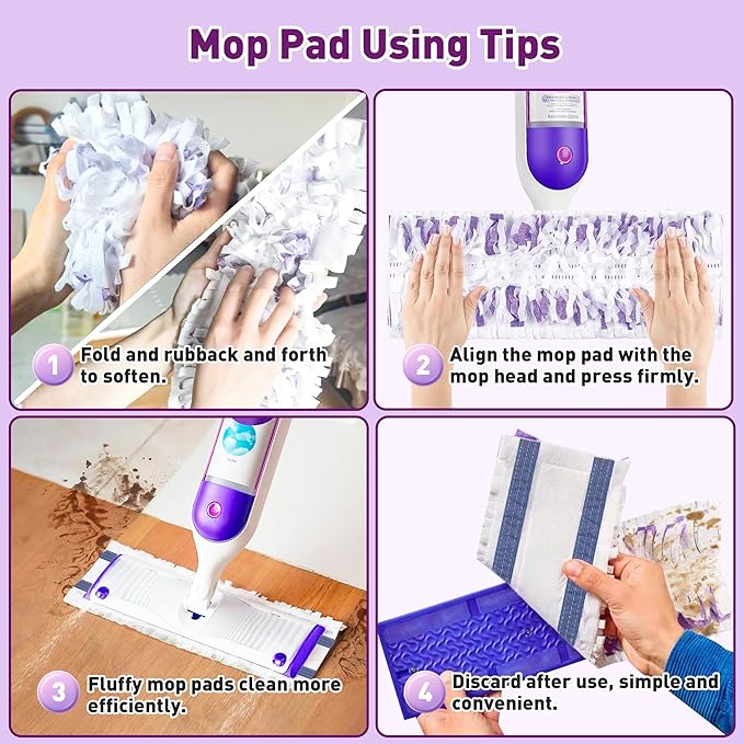 Funtin Power Mop Pads for Swiffer PowerMop, Thickened Unscented Disposable Mopping Refills, Dry & Wet Use for Floor Cleaning, MOP NOT Included, 40 Pads ONLY