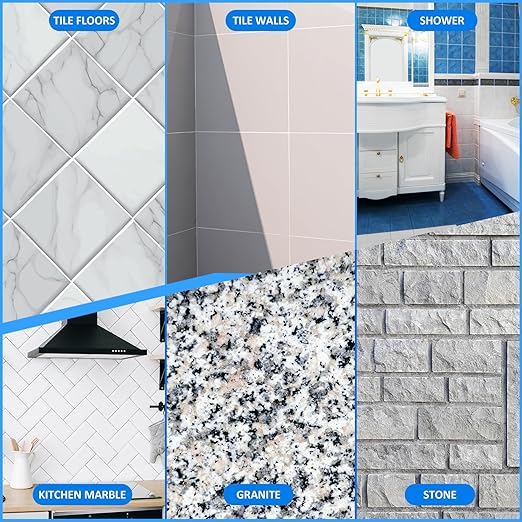 Grout Sealer - Tile Sealer Spray for Shower, Kitchen, Floor, Clear Grout Sealant Indoor & Outdoor for Marble, Granite, Mosaic, Non-Toxic & Low-VOCs, Waterproof & Long-Lasting Protection