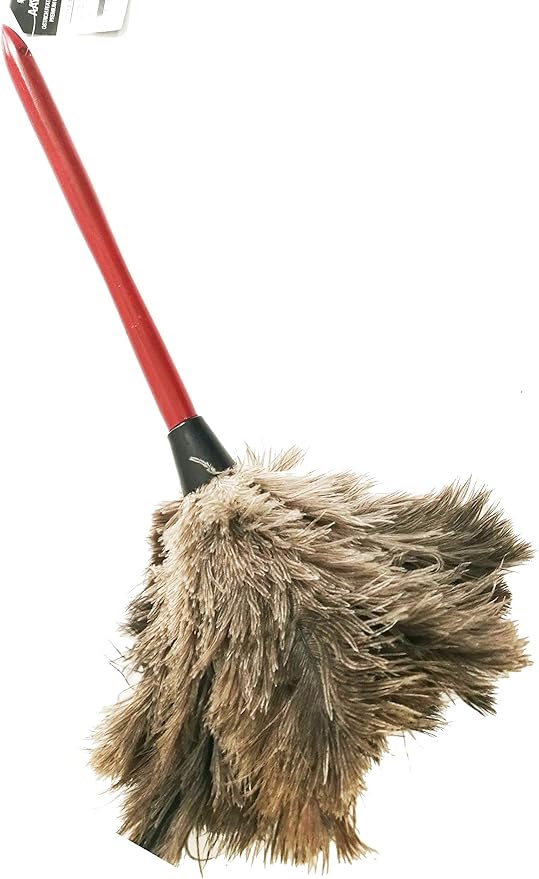 18" Ostrich Feather Dusters by AAYU, Premium Feathers duster long handle for cleaning and Feather Moping | Genuine Ostrich Feather Duster with Wooden Handle | Eco-Friendly | Easy to Clean Dust (45 cm)