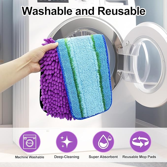 6 Pack Pet System Microfiber Sweeping Pad for Bona Mops, Microfiber Cleaning Pad for Hardwood Floors Dry Wet Cleaning - Attracts and Picks Up Pet Hair - Includes 3 Sweeping Pads and 3 Deep Clean Pad